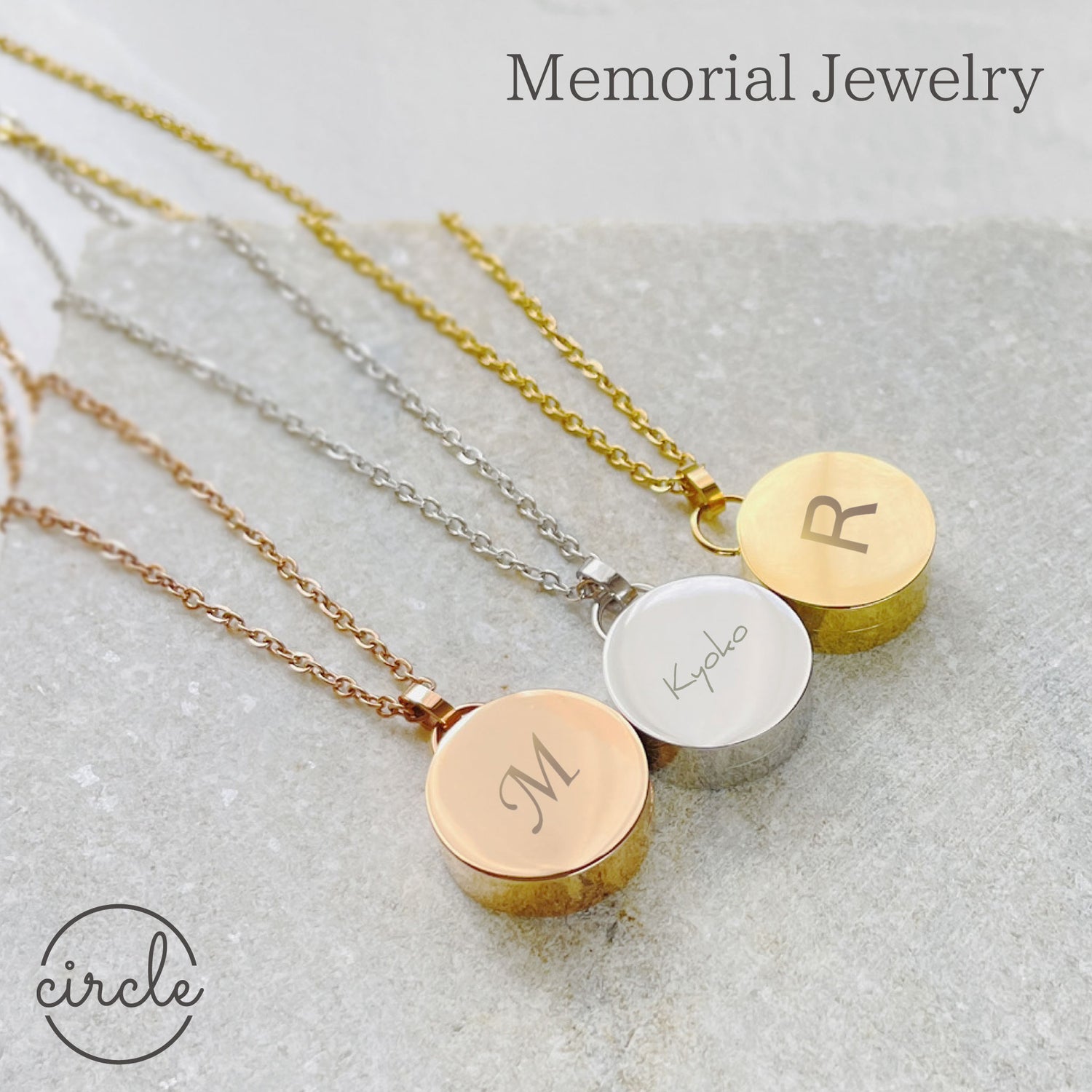 【名入れ 刻印】遺骨ペンダント（サークル）ASHIFa