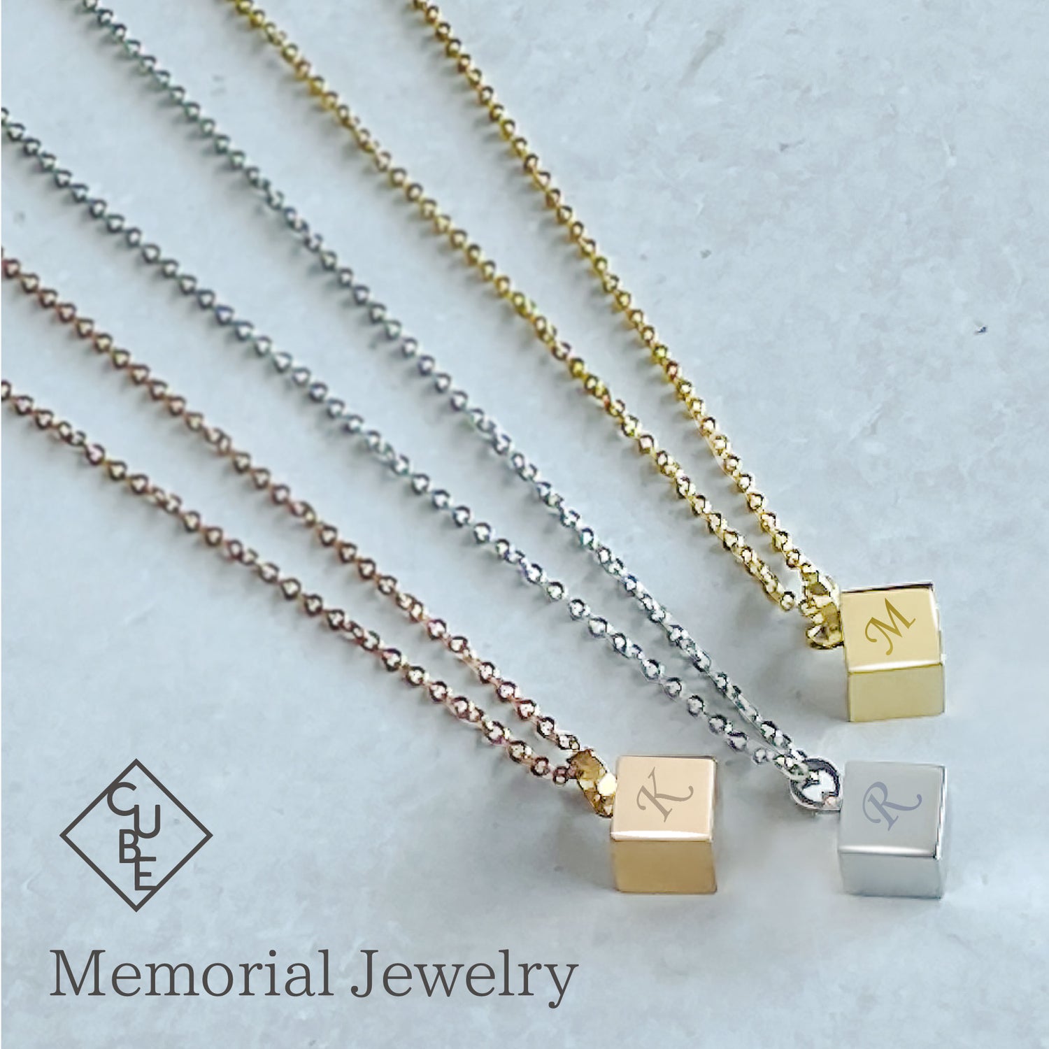 【名入れ 刻印】遺骨ペンダント（キューブ）ASHIFa