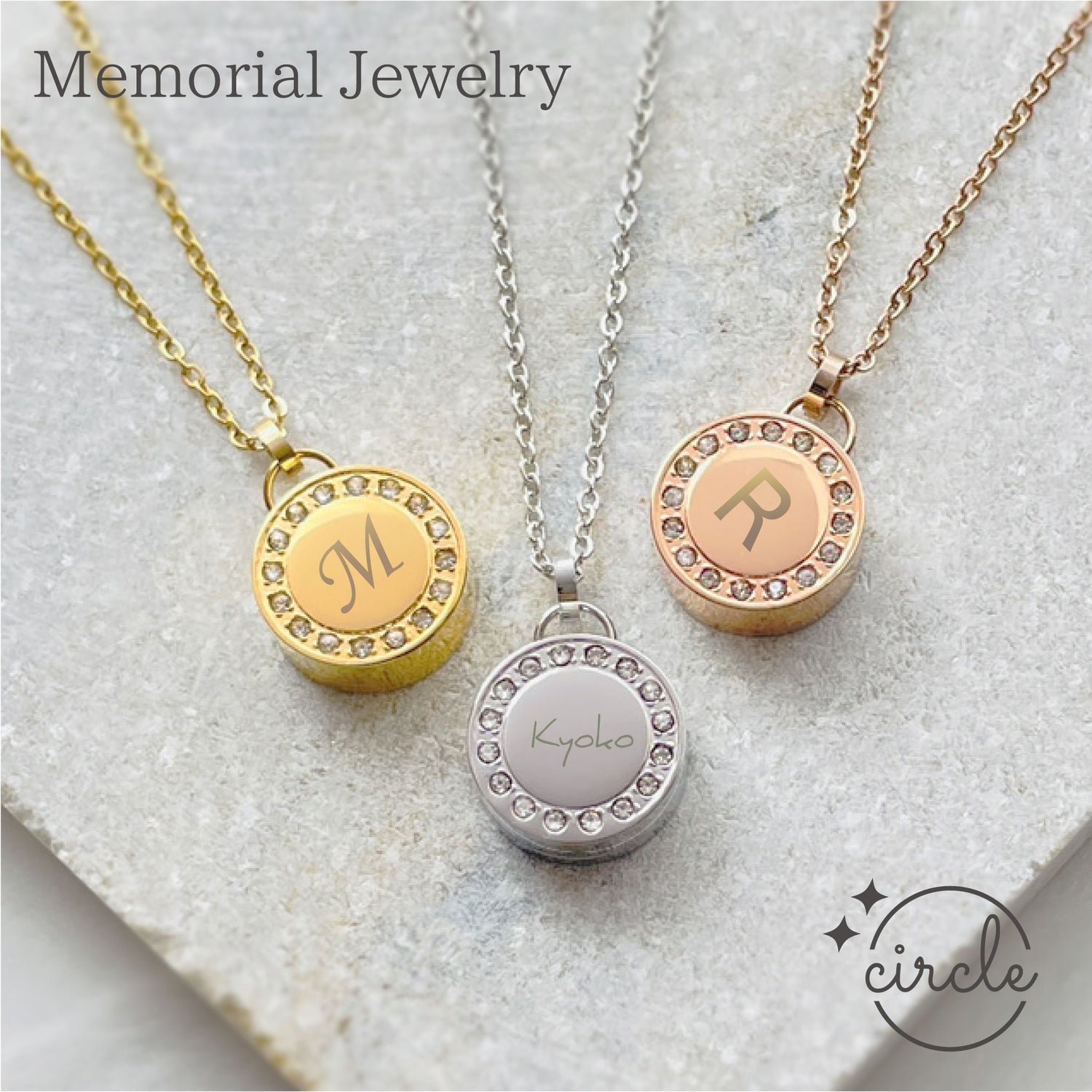 【名入れ 刻印】遺骨ペンダント（ストーンサークル）ASHIFa