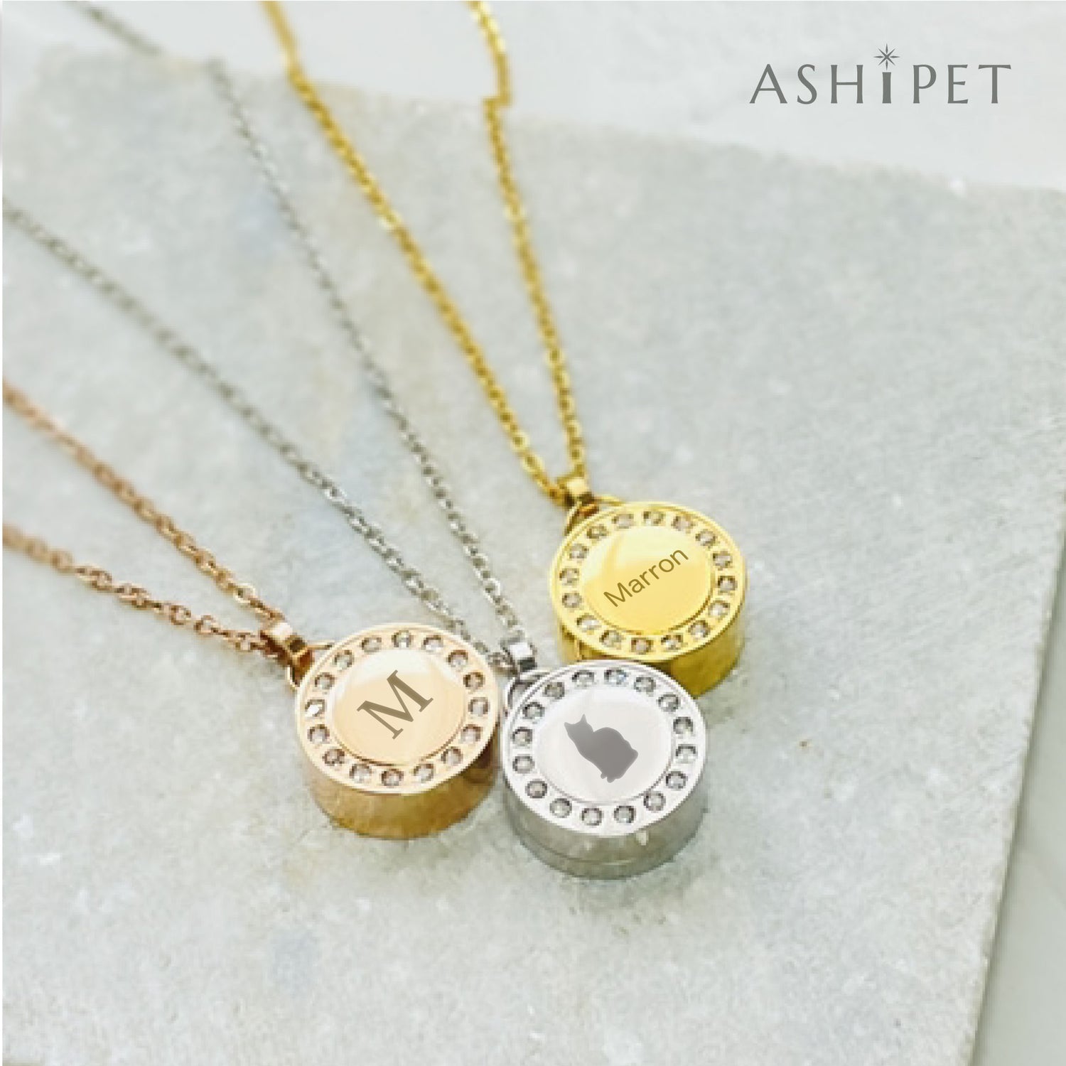 【名入れ 刻印】遺骨ペンダント（ストーンサークル）ASHIPET